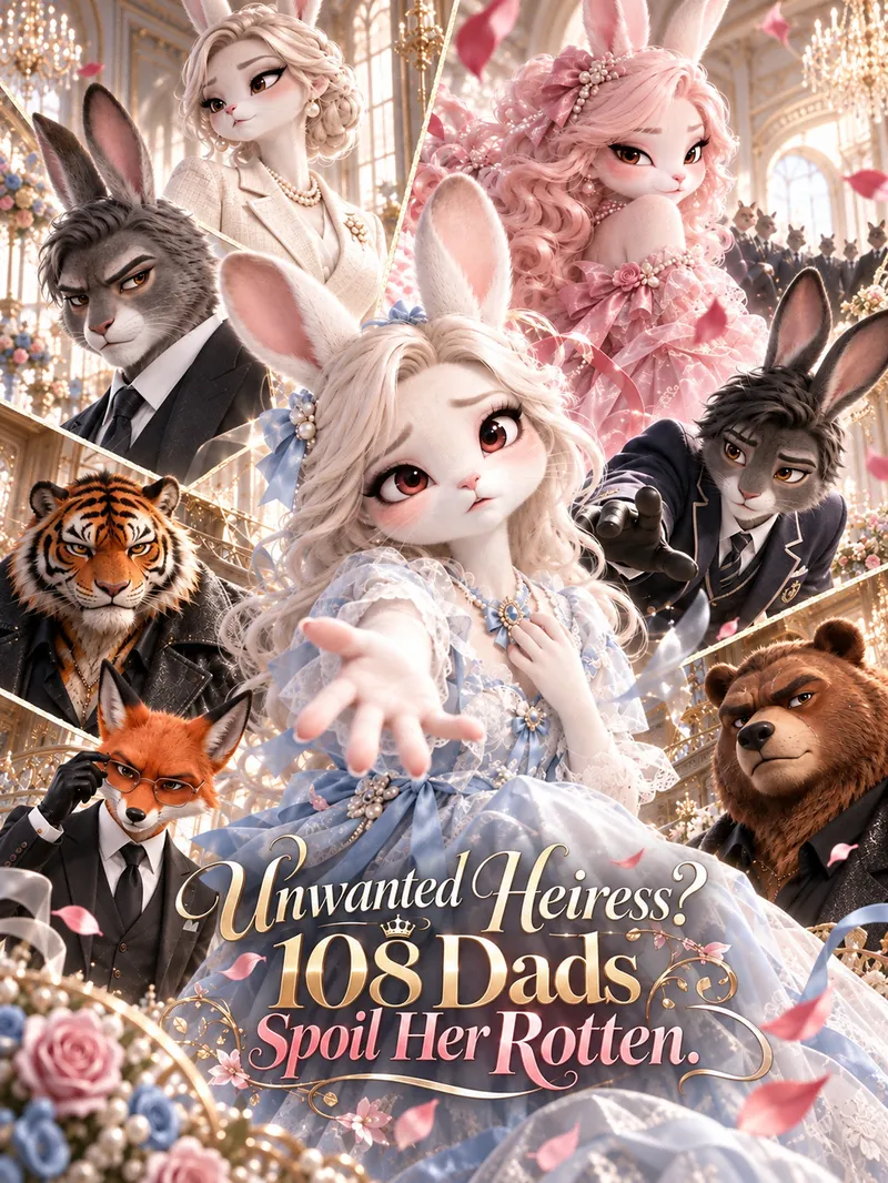 Unwanted Heiress? 108 Dads Spoil Her Rotten - Betrayal hero cover image showing main characters